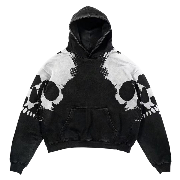 Double Skull Hoodie | Oversized Graphic Streetwear – Radiant Graphics