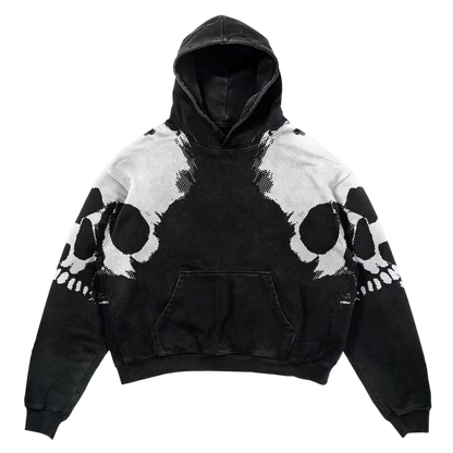Double Skull Graphic Hoodie - Oversized Streetwear | Premium Cotton - Radiant Graphics 