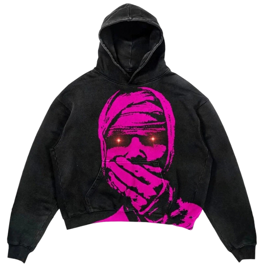 Pink Mummy Graphic Hoodie - Oversized Streetwear | Bold Pink Design - Radiant Graphics 