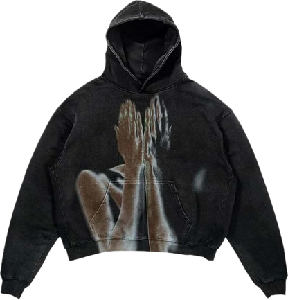 Fading Hands Graphic Hoodie - Oversized Streetwear | Vintage Fade - Radiant Graphics 
