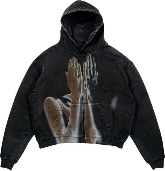 Fading Hands Graphic Hoodie - Oversized Streetwear | Vintage Fade - Radiant Graphics 