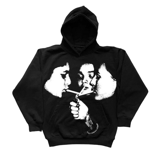 Triplet Cigs Graphic Hoodie - Oversized Streetwear | Edgy Design - Radiant Graphics 