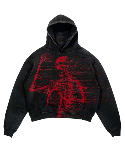 Fading Skull Graphic Hoodie - Oversized Streetwear | Distressed Design - Radiant Graphics 